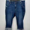 Riders By Lee Lee Riders High Rise Dark Wash Capri Jeans Size 18W Stretch Photo 0