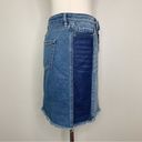 William Rast  Tiff Denim Frayed-Hem Color Block Skirt Photo 6