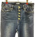 Dear John  Button Fly High Rise Denim Flare Bootcut Slit Hem Blue Jeans Womens 30 Photo 2