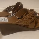 Italian Shoemakers Contesa Women's Shoe Size 9M NWT Brown Wedge Heels Sandals Slides Made In Italy Photo 2