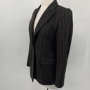 Max Mara  Blazer Pinstripe Virgin Wool Angora Rabbit Button Front Brown Womens 8 Photo 4