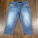 Seven7  Denim Capri Metallic Stitched Pockets Jeans Photo 0