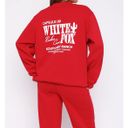 White Fox Boutique White Fox Capsule 9 Rodeo Crew Oversized Sweater Red Photo 2