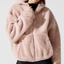 Alo Yoga Alo Duality Reversible Sherpa Jacket Pale Mauve Scarlet Fuzzy Teddy Red Blush S Photo 7