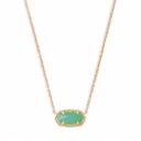 Kendra Scott  Elisa Gold Chain and Chalcedony Jade Green Glass Stone Necklace Photo 1