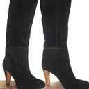 Joie Like New  Caviar Black Suede Tall Heeled Boots With Stitching detail… Photo 10