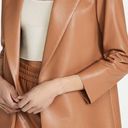 Alice + Olivia  Dunn Camel Tan Vegan Leather Single Button Boxy Blazer Jacket XS Photo 5