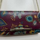 A New Day  Burgundy Wine Floral Clutch Crossbody Purse Gold Hardware Botanical Photo 1