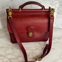 Coach Vtg  Willis 90s Rare Red Leather Crossbody Satchel Bag style 9927 purse Photo 4
