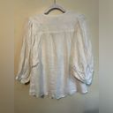 Chico's  Linen Popover White 3/4 Sleeve Top Minimalist Business Causal Size 6 Photo 4