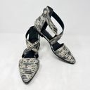 Alexander Wang [] Beige Black Embossed Snake Crisscross Pointed Toe Flats Sz 10 Photo 1