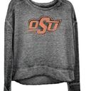 Oklahoma State Crewneck Med Grey OSU Burnout Cowboys‎ Sweatshirt NCAA Sports Photo 0