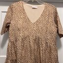 Pink Lily Women's Short Sleeve Dress Size Large Cheetah Leopard Print Ruffles Photo 2