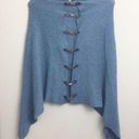 Simply Noelle  Blue Knit  Buckle Sweater Poncho Photo 0