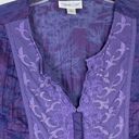 Coldwater Creek Vintage  Purple Lace Embroidered Whimsygoth Blouse Size PL Photo 4