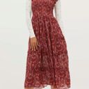 Hill House Ellie Nap Dress Size Small  Garnet Charm Scallop Crinkle Chiffon Photo 9