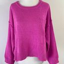 Lumière New  Boxy Pocket Pullover Sweater Pink Photo 1