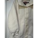 Levi's  Women's Sherpa Coated Button Hoodie Jacket Cream Size Medium NWT Plush Photo 4