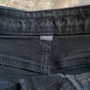 American Eagle Stretch Black Denim Mom Short High Rise Distressed Shorts size 0 Photo 4