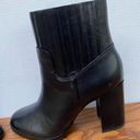 Vintage vtg 90s 1990s Y2K 2000s Black Square toe chunky Block Heel Boots retro Size 10 Photo 1