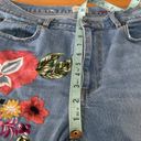 Alice + Olivia  AO LA Amazing Embroidered Floral Jeans 29 high rise cropped Photo 6