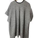 Loft  Sweater Poncho Shawl XS/S Black Ivory Check Cardigan Wrap Shawl Photo 1