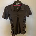 Polo Athleta XS Gray Rouched  Shirt Photo 0