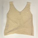 The Moon  & Madison Women’s Tank Top Knit Crochet With Front Knot Beige Size Small Photo 1