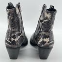 ALLSAINTS  Rolene Snakeprint Embossed Western Leather Block Heel Boots Size 7 Photo 9