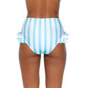 No Bo NWT Bikini swim bottoms light blue white stripes size X-Large 15/17 ruffles  Photo 5