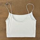 Wilfred Free  aritzia white thin spaghetti strap crop tank top Photo 2