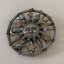 The Moon Celestial silver gold color star sun planets JJ vintage brooch pin signed Photo 4