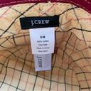 J.Crew  Red Canvas Bucket Hat Cotton Windowpane Stitch Brown Trim Photo 1