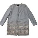 J.Crew NWT  Collection Embellished Cocoon Coat in Gray Beaded Wool Topcoat 8 Photo 0