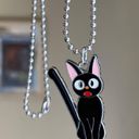 Handmade kawaii cute y2k 90’s black cat ballchain necklace ❤️ Photo 1