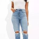 American Eagle Comfort Stretch Waistband Distressed Mom Jeans Photo 0