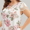 Bloomchic Size 26 • 4x •  • Floral Pocket Keyhole Lace Cap Sleeve Flutter Dress Photo 6