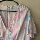 BP NWT B.P V-neck Short Sleeve Crepe Pink/Blue Painted Camo Dress Size XL Photo 6