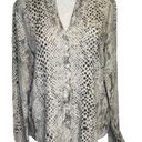 Joie Soft  white & gray animal print long sleeve button down top size XS Photo 0