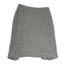 Ann Taylor  Womens Pencil Skirt Gray Houndstooth Dual Kick Pleats Wool Tweed 2 Photo 0