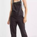 Aerie  Werk Play Twill Denim Wide Leg Overalls Black Womens Size Large Photo 0