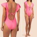 Trina Turk NWT  Monaco Solids Flutter One Piece Swimsuit Geranium Pink Size 6 NEW Photo 1