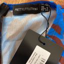 Pretty Little Thing Blue Leopard Print Wrap Drape Shift Dress. Size 2. NWT Photo 11
