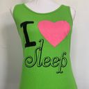 Just Love Green I ❤️ sleep ribbed tank top. Photo 1