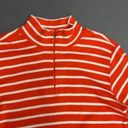 L.L.Bean  mock neck half zip striped pull over knit top Photo 1