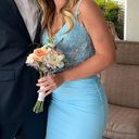 La Femme blue corset prom dress Photo 6