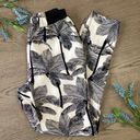 Blue Rain White And Black Palm Leaf Joggers With Elastic Waist Band  Photo 0