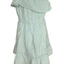 American Eagle America Eagle Green White Striped Strapless Ruffle Top Dress Womens Size Large Photo 3