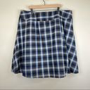 Lane Bryant  blue tartan plaid ruffle full wrap mini skirt Photo 3