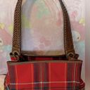 Tommy Hilfiger Vintage Premium designer handbag plaid and leather (unused) RARE Photo 11